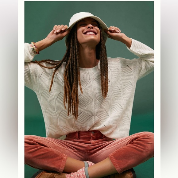 ANTHROPOLOGIE Keely Cable-Knit Sweater - Picture 1 of 9